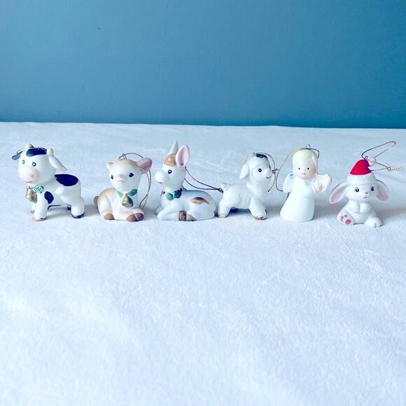 HOMCO Baby Animal Christmas Ornaments Cow, donkey, rabbit, deer, Sheep, Reindeer - Picture 1 of 10